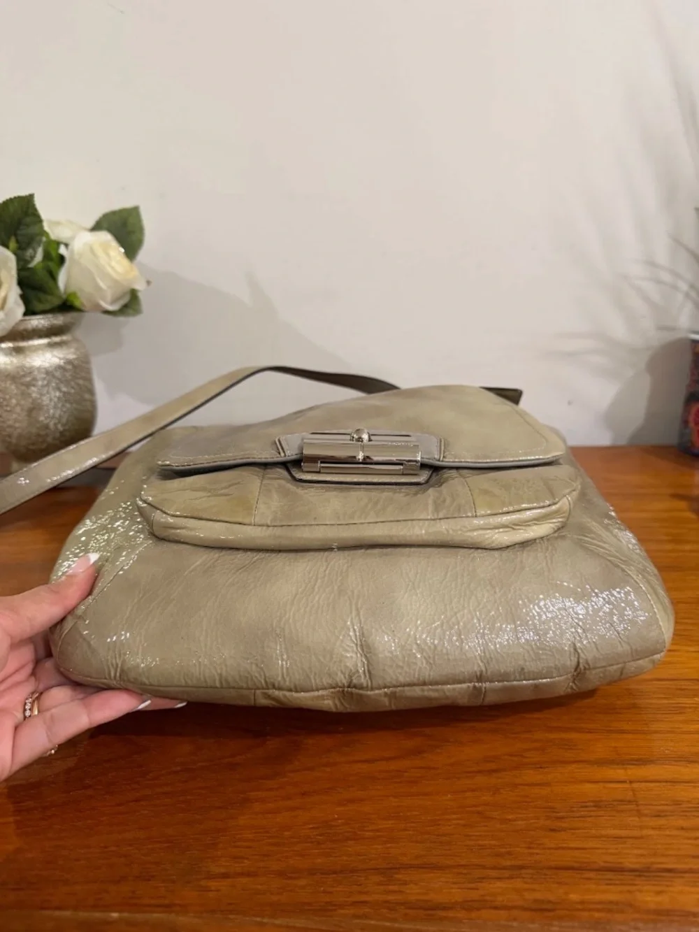 Coach Kristin Patent Leather Convertible Shoulder Hobo Bag Style 19299
